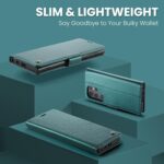 for Samsung Galaxy S24 Ultra Case, [RFID Blocking] Magnetic Closure PU Leather Wallet Flip Case with Card Holder Kickstand Shockproof Phone Cover for Samsung Galaxy S24 Ultra (Teal) - Image 8