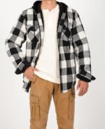 ZENTHACE Mens Sherpa Lined Flannel Shirt Jacket with Hood,Plaid Shirt-Jac,all Sherpa Lining - Image 4