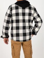ZENTHACE Mens Sherpa Lined Flannel Shirt Jacket with Hood,Plaid Shirt-Jac,all Sherpa Lining - Image 6