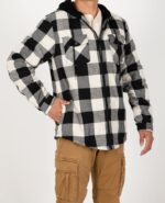 ZENTHACE Mens Sherpa Lined Flannel Shirt Jacket with Hood,Plaid Shirt-Jac,all Sherpa Lining - Image 7