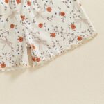 fhutpw Toddler Baby Girls Summer Clothes Floral Crewneck Short Sleeve T-Shirts Tops Ruffle Shorts Cute Outfits Set 6M-4T - Image 5