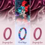 ThunderFit Stackable Silicone Ring Enhancers for Women, Breathable Rubber Wedding Bands - Braided Design 3mm Wide 1.8mm Thick - 3/8 Variety Multipack - Image 6