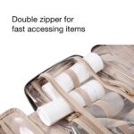 BAGSMART Toiletry Bag Travel Bag with Hanging Hook, Water-resistant Makeup Cosmetic Bag Travel Organizer for Accessories, Shampoo, Full-size Container, Toiletries (Green, Medium) - Image 5