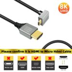 GELRHONR 90Degree Micro HDMI to HDMI Cable, 48Gbps Ultra High Speed Support 8K@60Hz, 4K@120Hz,for GoPro,Digital Cameras (0.5M Up Angle Micro HDMI) - Image 4