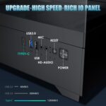 Micro ATX PC Case, Gaming MATX PC CASE with 3 PWM ARGB Fans Pre-Installed, Type-C Full-View Dual Tempered Glass, Cpmputer CASE Black - Image 5