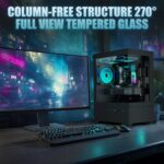 Micro ATX PC Case, Gaming MATX PC CASE with 3 PWM ARGB Fans Pre-Installed, Type-C Full-View Dual Tempered Glass, Cpmputer CASE Black - Image 7