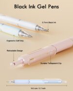 Gel Pens, 12 Pcs 0.7mm Quick Dry Black Ink Pen, Cute Ergonomics Fine Point Smooth Writing Pens, Back to School Office Supplies Fun Aesthetic Pen Gifts for Girl Student Women - Image 4