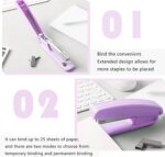 Purple Desk Organizers and Accessories Office Supplies Set Stapler, Pen Holder, Phone Holder, Scissors, Pen, Ruler, 30 Paper Clips, 22 Binder Clip, 20 Tacks and 1000pcs Staples - Image 4