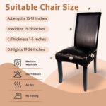 Soft Leather Chair Covers for Dining Chairs set of 4, Stretch Waterproof Dining Chair Covers Protector Oilproof and Scratch-Proof Parson Chairs Cover Modern Style for Kitchen Room(Brown, 4Pcs) - Image 5