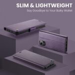 for iPhone 15 Plus Case, [RFID Blocking] PU Leather Wallet Flip Folio Case with Card Holder Kickstand Shockproof Phone Cover for iPhone 15 Plus (6.7 inch), Purple - Image 8