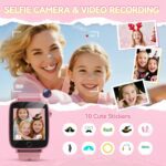 Kids Watch for Girls 4 5 6 7 8 9 10 Years Old Gifts, Smart Watch for Kids with 26 Puzzle Games, HD Touch Screen, Flashlight, Learn Cards, Audiobook, Toddler Toys Christmas Birthday Gifts - Image 3