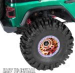 Rc 1.9 Inch Wheel Rims & Tires Wheels for 1/10 RC Crawler Car SCX10 SCX10 II SCX10 III 90046 TRX6 TRX4 D90 VS4-10 Gen8 MST CFX,Aluminum RC 1.9 Beadlock Tires Wheel,Bronze - Image 4