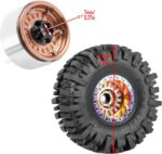 Rc 1.9 Inch Wheel Rims & Tires Wheels for 1/10 RC Crawler Car SCX10 SCX10 II SCX10 III 90046 TRX6 TRX4 D90 VS4-10 Gen8 MST CFX,Aluminum RC 1.9 Beadlock Tires Wheel,Bronze - Image 5