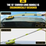 MIKKUPPA 40" Car Wash Brush with Long Handle - 15°Curved Car Cleaning Brush with Aluminum Telescopic Handle, Removable Scratch-Free Chenille Microfiber Brush Head Wash Mop for Cars RV Truck Boat - Image 5