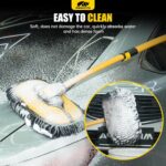 MIKKUPPA 40" Car Wash Brush with Long Handle - 15°Curved Car Cleaning Brush with Aluminum Telescopic Handle, Removable Scratch-Free Chenille Microfiber Brush Head Wash Mop for Cars RV Truck Boat - Image 7