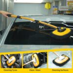 MIKKUPPA 40" Car Wash Brush with Long Handle - 15°Curved Car Cleaning Brush with Aluminum Telescopic Handle, Removable Scratch-Free Chenille Microfiber Brush Head Wash Mop for Cars RV Truck Boat - Image 8