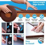 Furniture Edge Guards | 16ft Protective Protective Foam Cushion | Baby Child Proofing Set NonToxic and Safe for Table, Fireplace, Countertop | Brown - Image 5
