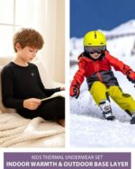Boys Thermal Underwear Set Fleece Lined Compression Shirt Pants Kids Youth Long Sleeve Base Layer Football Sports - Image 6