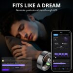 R02 Smart Ring, a Smart Ring for Women and Men, with a Charging case, Supports Heart Rate, Blood Oxygen, Sleep Health Monitoring, and Sports Tracking Ring. (Black, 12#) - Image 5