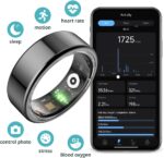 R02 Smart Ring, a Smart Ring for Women and Men, with a Charging case, Supports Heart Rate, Blood Oxygen, Sleep Health Monitoring, and Sports Tracking Ring. (Black, 12#) - Image 6