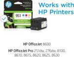 HP 951 Cyan, Magenta, Yellow Ink Cartridges for HP Printers (3 Pack) | Works with OfficeJet 8600, OfficeJet Pro 251dw, 276dw, 8100, 8610, 8620, 8630 | Eligible for Instant Ink | CR314FN - Image 3
