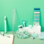 Mini Office Supplies, Turquoise Green School Supplies with Sticky Notes,Mini Stapler,Tape Dispenser,Hole Punch,Staple Remover,Staples,Clips,Scissor,Pen (Green) - Image 4