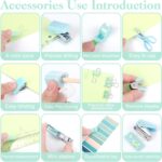 Mini Office Supplies, Turquoise Green School Supplies with Sticky Notes,Mini Stapler,Tape Dispenser,Hole Punch,Staple Remover,Staples,Clips,Scissor,Pen (Green) - Image 6