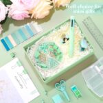 Mini Office Supplies, Turquoise Green School Supplies with Sticky Notes,Mini Stapler,Tape Dispenser,Hole Punch,Staple Remover,Staples,Clips,Scissor,Pen (Green) - Image 8