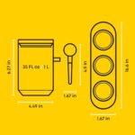 JoyJolt Holden 32oz Stackable Glass Storage Containers with Lids Scoops and Tray, Clear Airtight Food Canister Set of 3 w/Acacia Wood Lids, Round Stacking Pantry and Kitchen Containers w/Scoop - Image 3