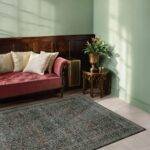 Dark Green 4x6 Washable Area Rug for Living Room Bedroom Large Entryway Kitchen, Ultra Soft Non Slip Stain Resistance, Floral Distressed Aethestic Design - Image 3