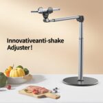 yAyusi Heavy Duty Aluminum Overhead Tripod for iPhone, 12 in Long Phone Mount for Desk, Flexible Articulating Arm Overhead Phone Mount for Live Streaming, Meeting, Cooking (Clip) - Image 5