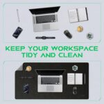 Black Shark Leather Desk Pad Protector, Office Desk Mat, Large Mouse Pad, Laptop Desk Pad - XL Size Waterproof, Non-Slip, Easy to Clean Desk Mat (35.4" x 16.9" x 0.12") - Manta P10 Black - Image 7