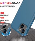 Diverbox for iPhone 14 Case [Shockproof] [Dropproof] [Tempered Glass Screen + Camera Lens Protector],Heavy Duty Protection Phone Case Cover for Apple iPhone 14 (Blue-3in1) - Image 3