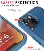 Diverbox for iPhone 14 Case [Shockproof] [Dropproof] [Tempered Glass Screen + Camera Lens Protector],Heavy Duty Protection Phone Case Cover for Apple iPhone 14 (Blue-3in1) - Image 4