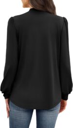 WIHOLL Long Sleeve Shirts for Women Mock Neck Tops Pleated Front Blouses Dressy Casual Fall Clothes 2025 Fashion - Image 6