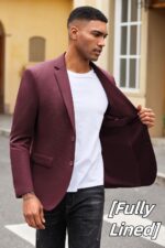 COOFANDY Mens Casual Blazer Slim Fit Suit Jacket Lightweight Knit Sport Coat Two Button Blazer Jacket - Image 4