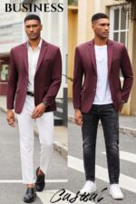 COOFANDY Mens Casual Blazer Slim Fit Suit Jacket Lightweight Knit Sport Coat Two Button Blazer Jacket - Image 5