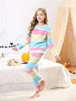 V.&GRIN Girls Fleece Pajamas, Soft Cozy Pullover Sweatshirt Pants Set for Kids 7-16 Years - Image 4
