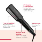 REVLON Ceramic Coated 2" Flat Iron - Fast Heating Hair Straightener for Quick and Smooth Results, Plus Travel Friendly (Black) - Image 5