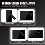walrfid Computer Screen Cleaner Spray, Car Touchscreen Mist Cleaning Kit for Electronic Laptop, iPad, iPhone, Smart Phone, MacBook Pro, TV Monitor, Tablet, Car Display,with White Graffiti Case - Black - Image 5