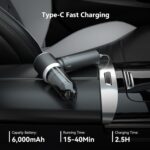 Car Vacuum Cordless, Mini Portable Vacuum Cordless for Car, 4-in-1 20000PA High Power Portable Rechargeable Vacuum Cleaner with Brushless Motor, Small Handheld Vacuum & Air Blower & Pump-Grey - Image 7