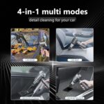Car Vacuum Cordless, Mini Portable Vacuum Cordless for Car, 4-in-1 20000PA High Power Portable Rechargeable Vacuum Cleaner with Brushless Motor, Small Handheld Vacuum & Air Blower & Pump-Grey - Image 10