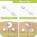 6 Pack Adjustable Child Safety Strap Locks, Baby Proof Cabinet Drawer Door Latches, Baby Kids Child Safety Locks for Furniture Kitchen Fridge Drawer Oven Toilet, Easy Installation, Strong & Durable - Image 7