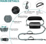 Hands Free Dog Leash with Pouch, Adjustable Waist Belt with Double Padded Handles, Waist Leash for Dog Walking Accessories, Olive - Image 5