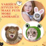 10 Pcs Cat Costumes - Bunny, Bear, Lion, Fruit Shaped Hat - Adjustable Accessory Headwear for Small Dog, Kitten, Puppy - Pet Festival Birthday Theme Party Photo Prop - Image 5