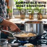 Cooks Standard Stainless Steel Kitchen Cookware Sets 10-Piece, Multi-Ply Full Clad Pots and Pans Cooking Set with Stay-Cool Handles, Dishwasher Safe, Oven Safe 500°F, Silver - Image 4