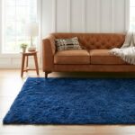 Ophanie Upgrade Rugs Fluffy Shaggy Soft Area Rug Non-Slip Indoor Floor Carpet 3x5 Ft Navy Blue - Image 3