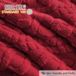 Homelike Moment Fluffy Twin Size Comforter Set, Red Warm Fleece Comforter Twin Bed Set for Winter - Image 3