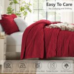 Homelike Moment Fluffy Twin Size Comforter Set, Red Warm Fleece Comforter Twin Bed Set for Winter - Image 4