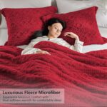 Homelike Moment Fluffy Twin Size Comforter Set, Red Warm Fleece Comforter Twin Bed Set for Winter - Image 5